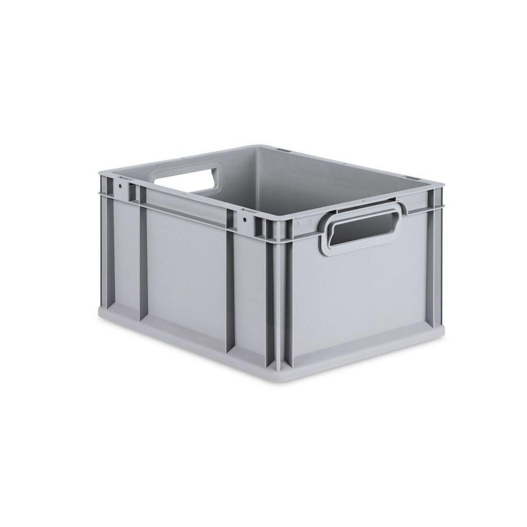 EUROBOX 8x Nextgen Economy Mit Auflagedeckel Grau/Schwarz Griffe Offen 20 Liter - Schwarz, Kunststoff (30/22/40cm) - PROREGAL