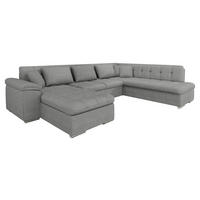 WOHNLANDSCHAFT Niko Bis, Seite: Links - Alufarben, Holz/Textil (348/76/205cm) - MIRJAN24