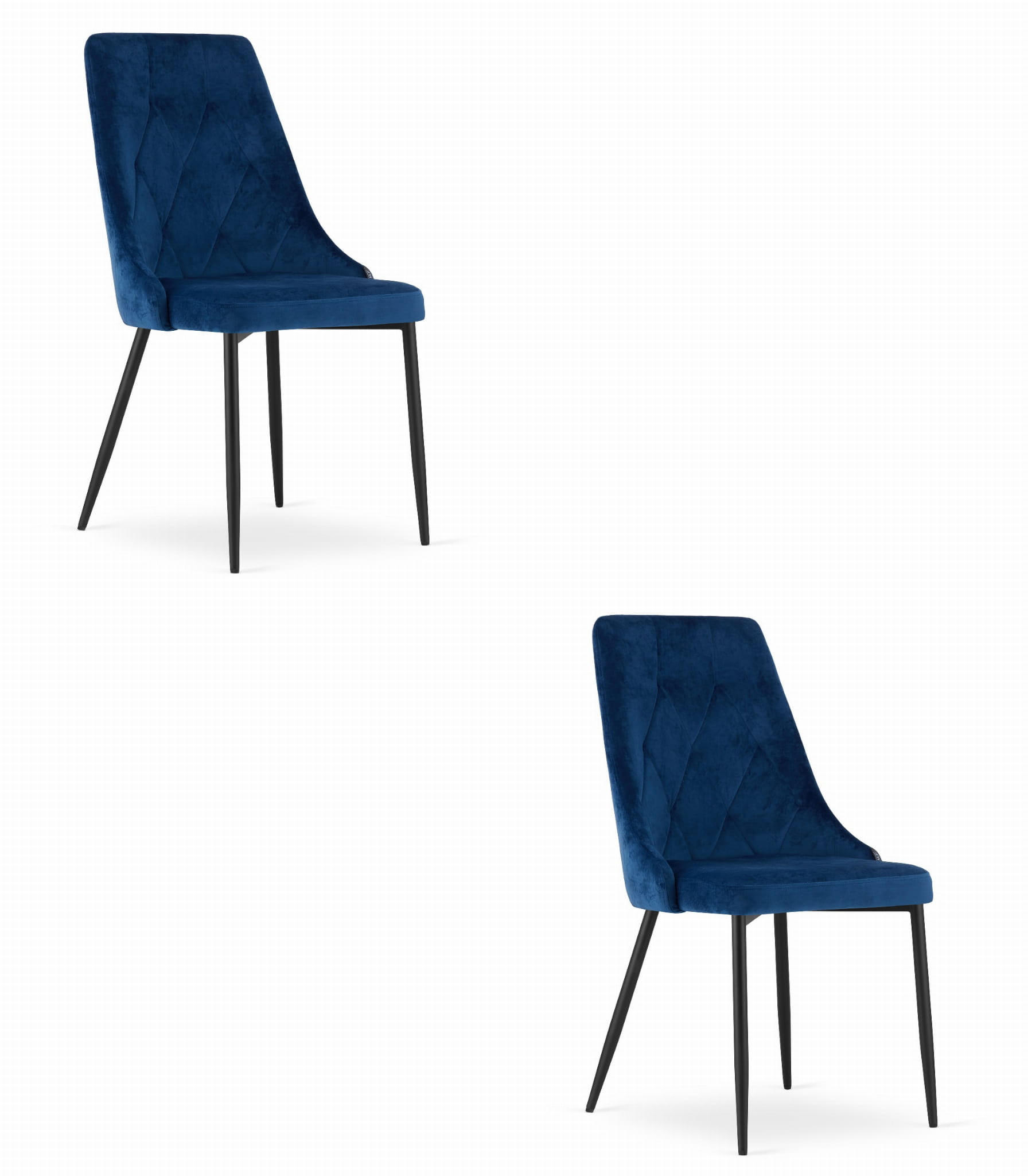 ESSZIMMERSTUHL 2-er Set IMOLA marineblauer Sitz - Dunkelblau, Textil (49.5/88/55.5cm) - Valora