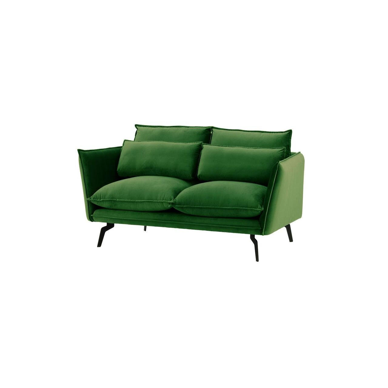 ZWEISITZER-SOFA Layla-Velluto 10 - Grün, Holz/Textil (171/95/98cm)