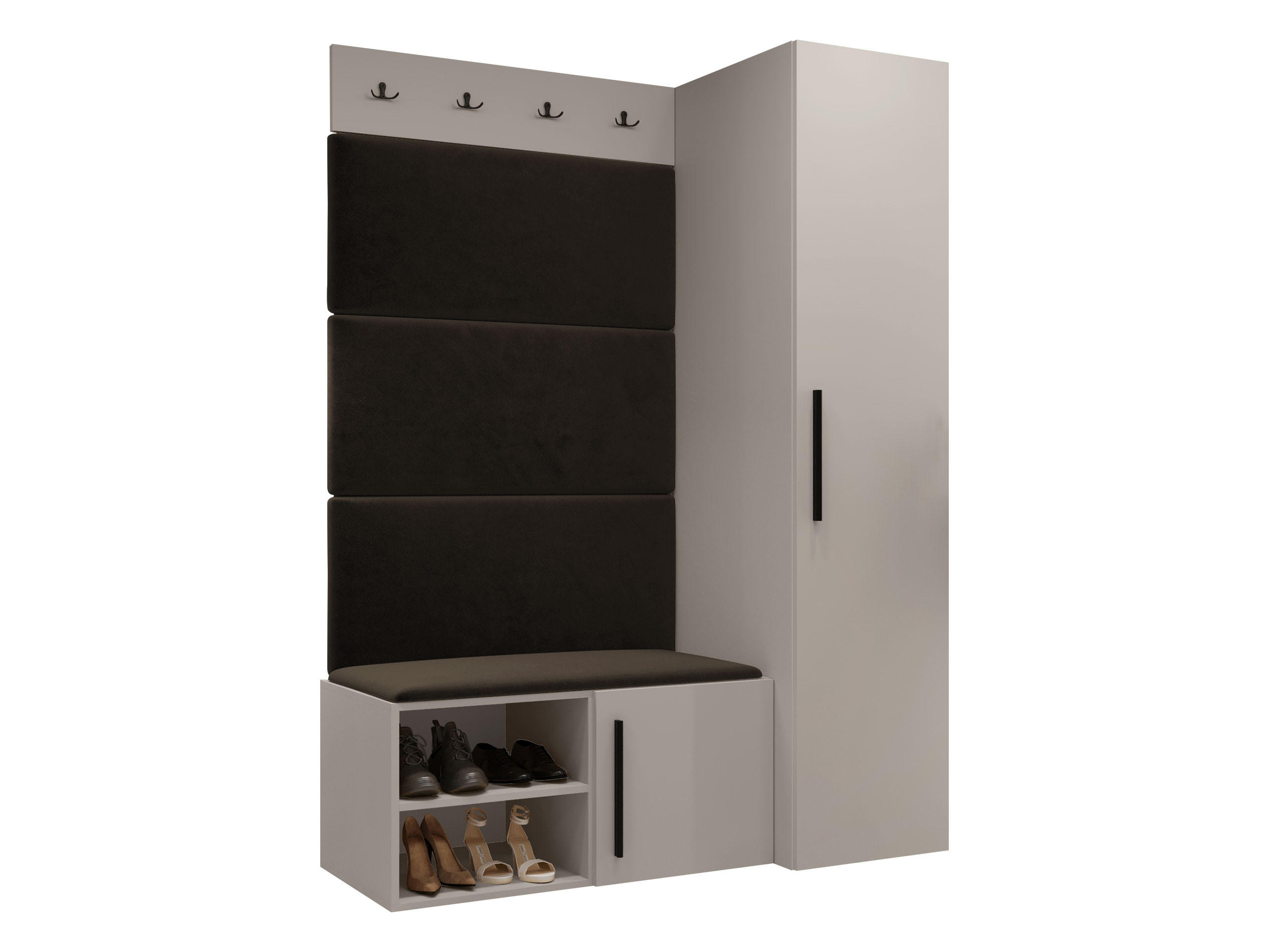MOBILIER PENTRU HOL Medi II - maro/cașmir, material plastic/compozit lemnos (40/191/50cm) - MIRJAN24