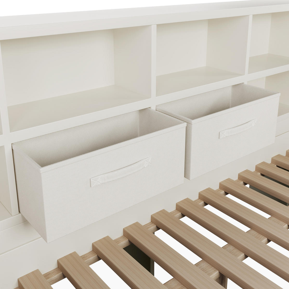 STAURAUMBETT 140/200 cm DE-32530 mit Ausziehbett Weiß - Weiß, Holz (140/200cm) - ComfortXL