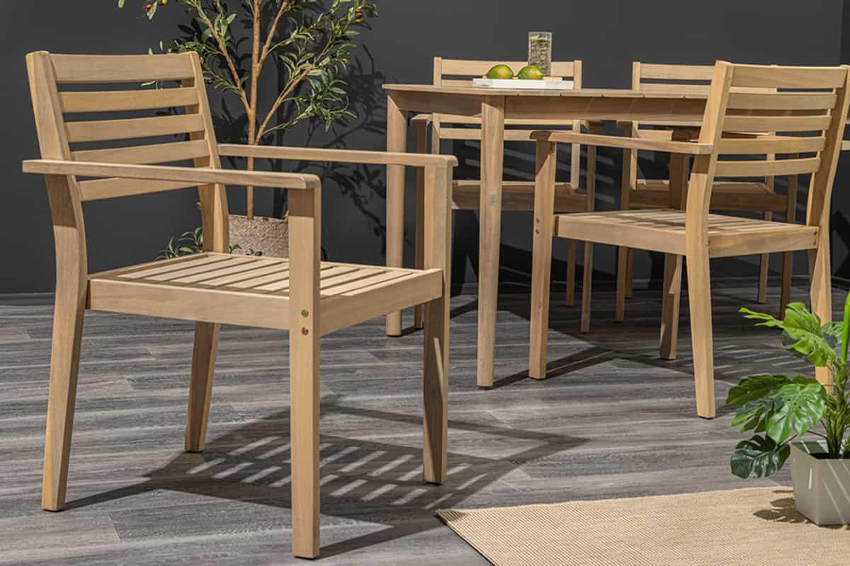 GARTENSTUHL KOPENHAGEN Akazie Natur - Braun/Grau, Holz (60/84/60cm) - riess-ambiente