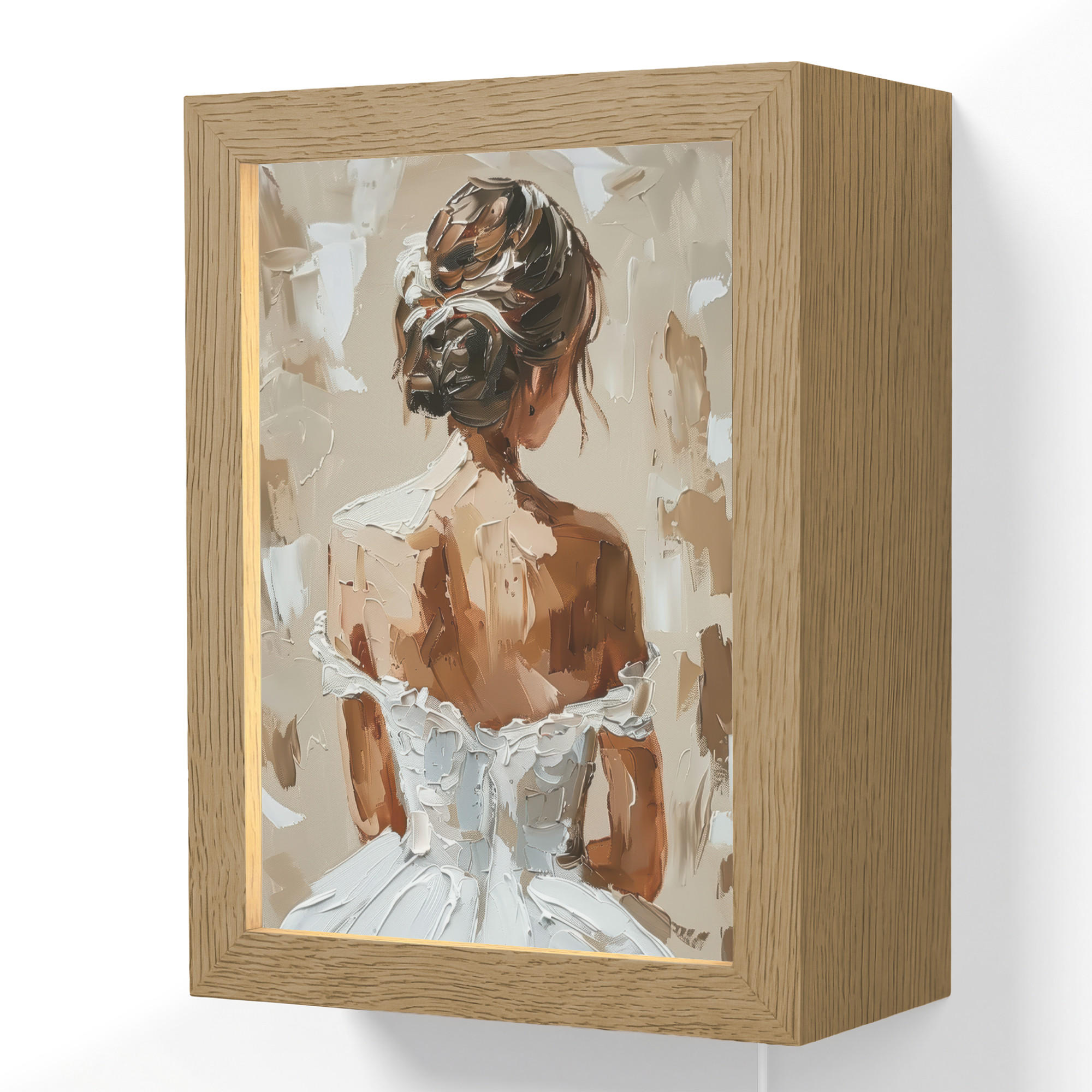 OnlyWow NÁSTĚNNÁ LAMPA Žena - malba - abstraktní - béžová - moderní 15x20 cm