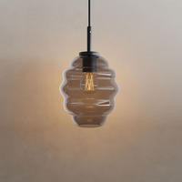 HÄNGELAMPE Echos 5m Abhängung Rauch Ø 18cm - Anthrazit, Glas (20/18/20cm) - s.luce