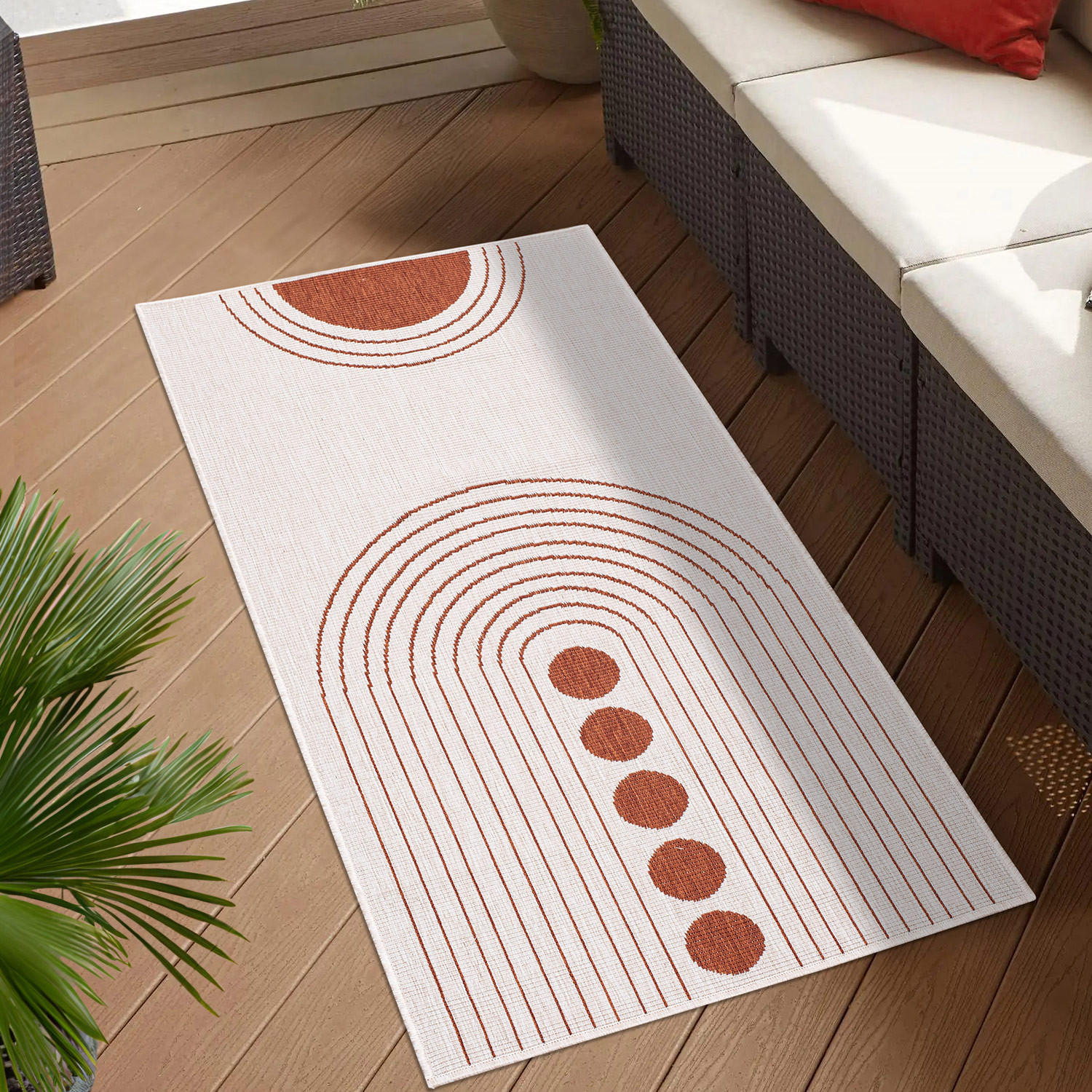 OUTDOOR-TEPPICH DuoRug 5739 Rot 80x150 cm - Rot, Textil (80/150cm) - carpet city