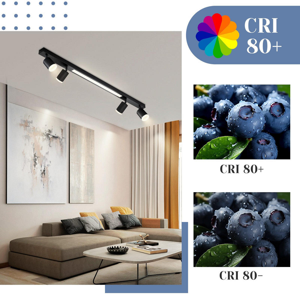 DECKENLEUCHTE Boden 4-flammig 110/5/15 cm - Schwarz, Kunststoff (110/5/15cm) - Nettlife