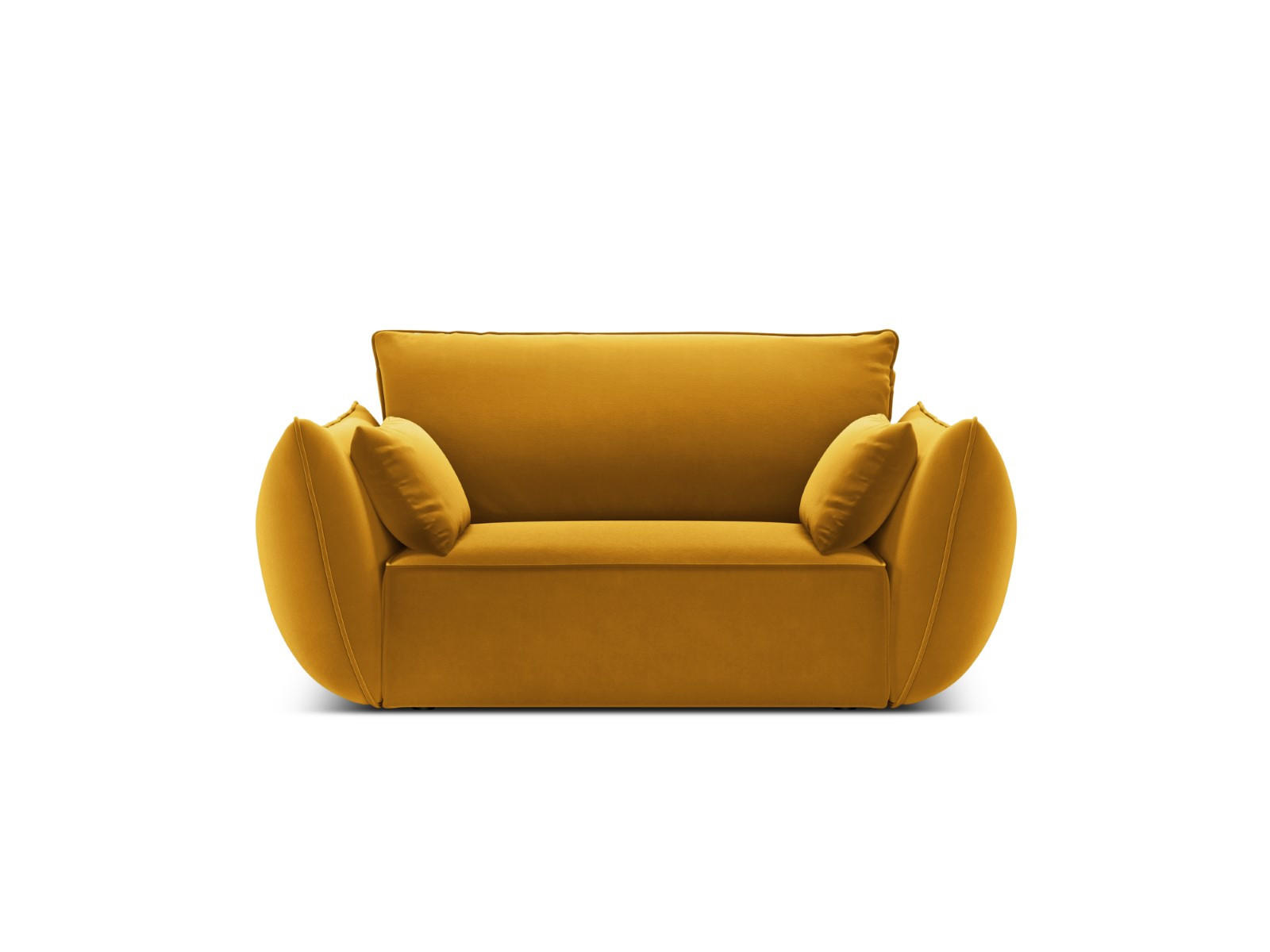 SESSEL Kaelle aus Samt gelb - Gelb, Textil (100/85/128cm) - Micadoni
