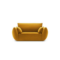 SESSEL Kaelle aus Samt gelb - Gelb, Textil (100/85/128cm) - Micadoni