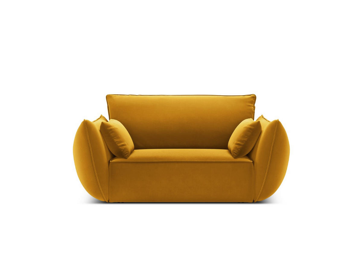 SESSEL Kaelle aus Samt gelb - Gelb, Textil (100/85/128cm) - Micadoni