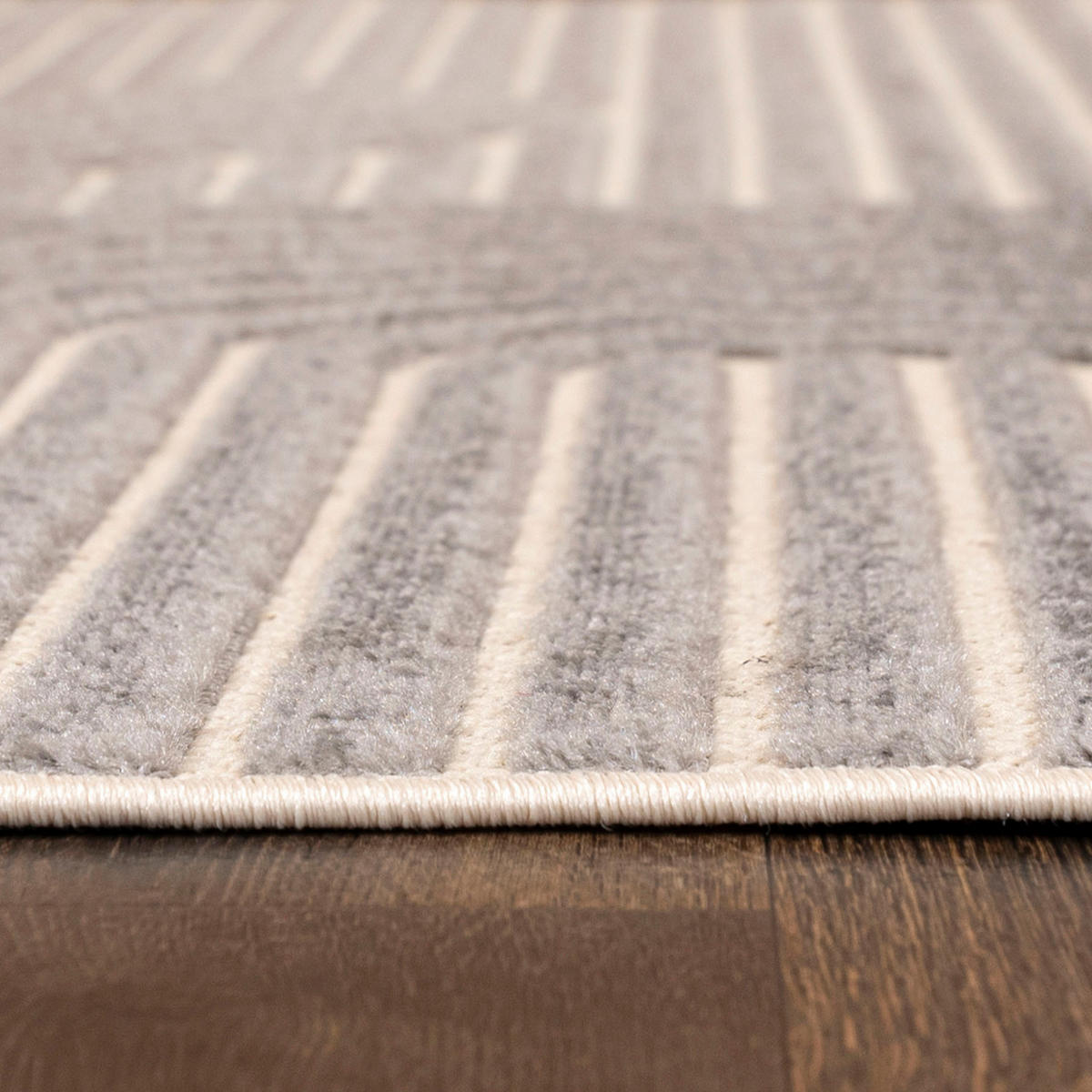 MATTA grå geometrisk - 200 x 300 cm - Cremefärgad/Grå, Textil (200/300cm) - Mazovia