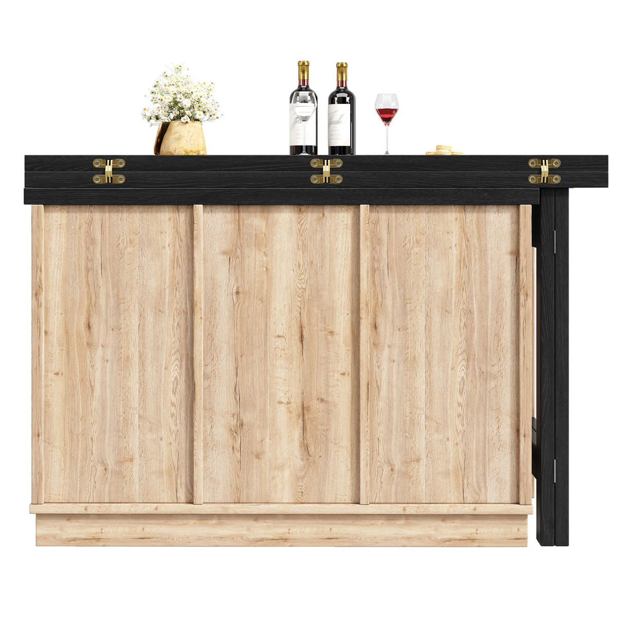 KÜCHENINSEL DE-38580 ausziehbar 120-197 cm 360° drehbar Eiche hell - Naturfarben, Holzwerkstoff (120/74.2/40cm) - ComfortXL