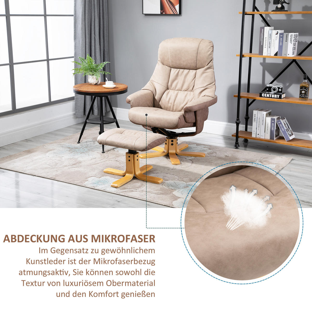 RELAXSESSEL, Fernsehsessel, Braun - Braun, Kunststoff (82.5/109/78cm) - HOMCOM
