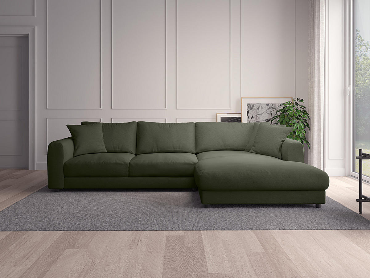 ECKSOFA mit Longchair - Schwarz/Grau, Holz/Kunststoff (286/183cm) - home24
