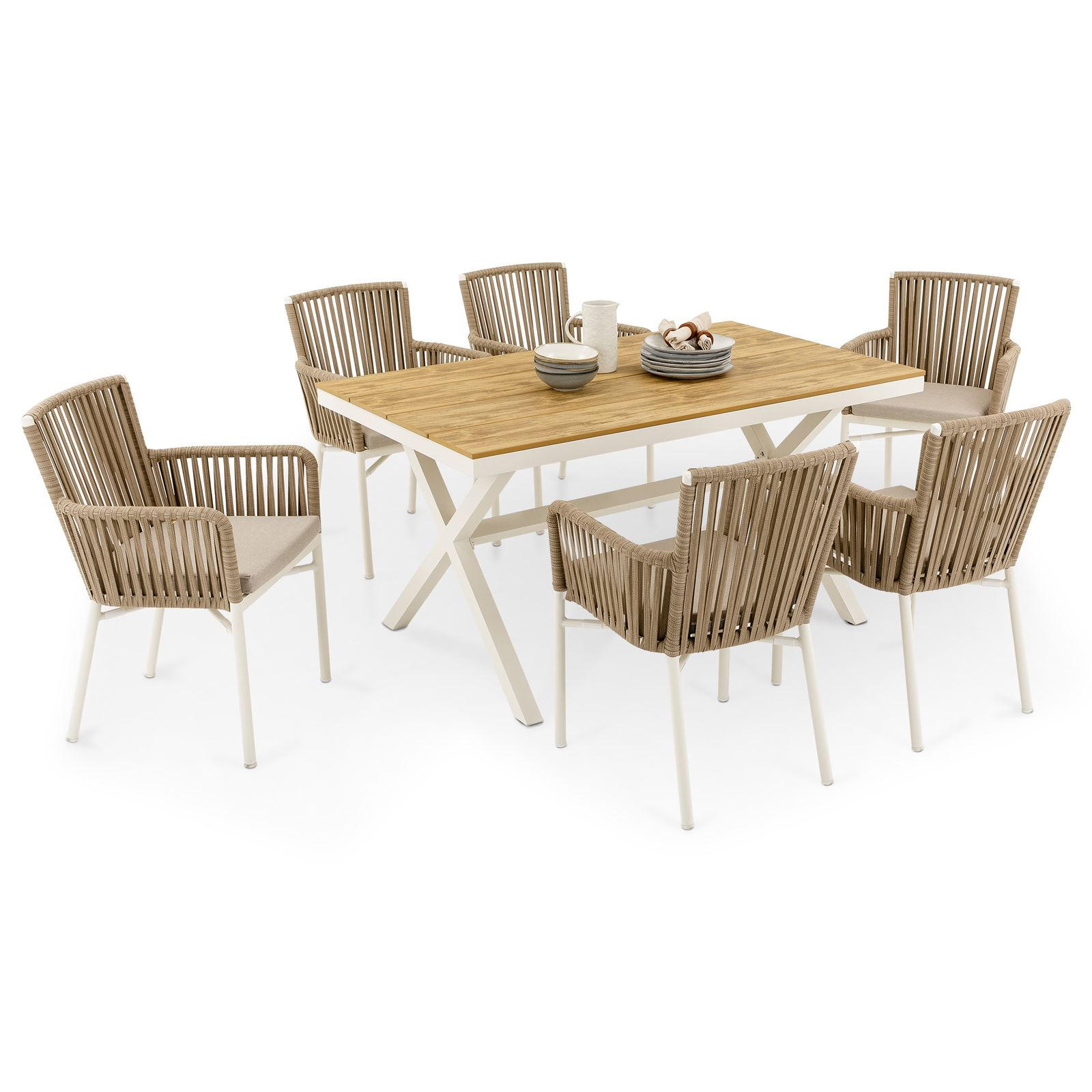 GARTENMÖBELSET AFUERA - Naturfarben, Metall - IDIMEX