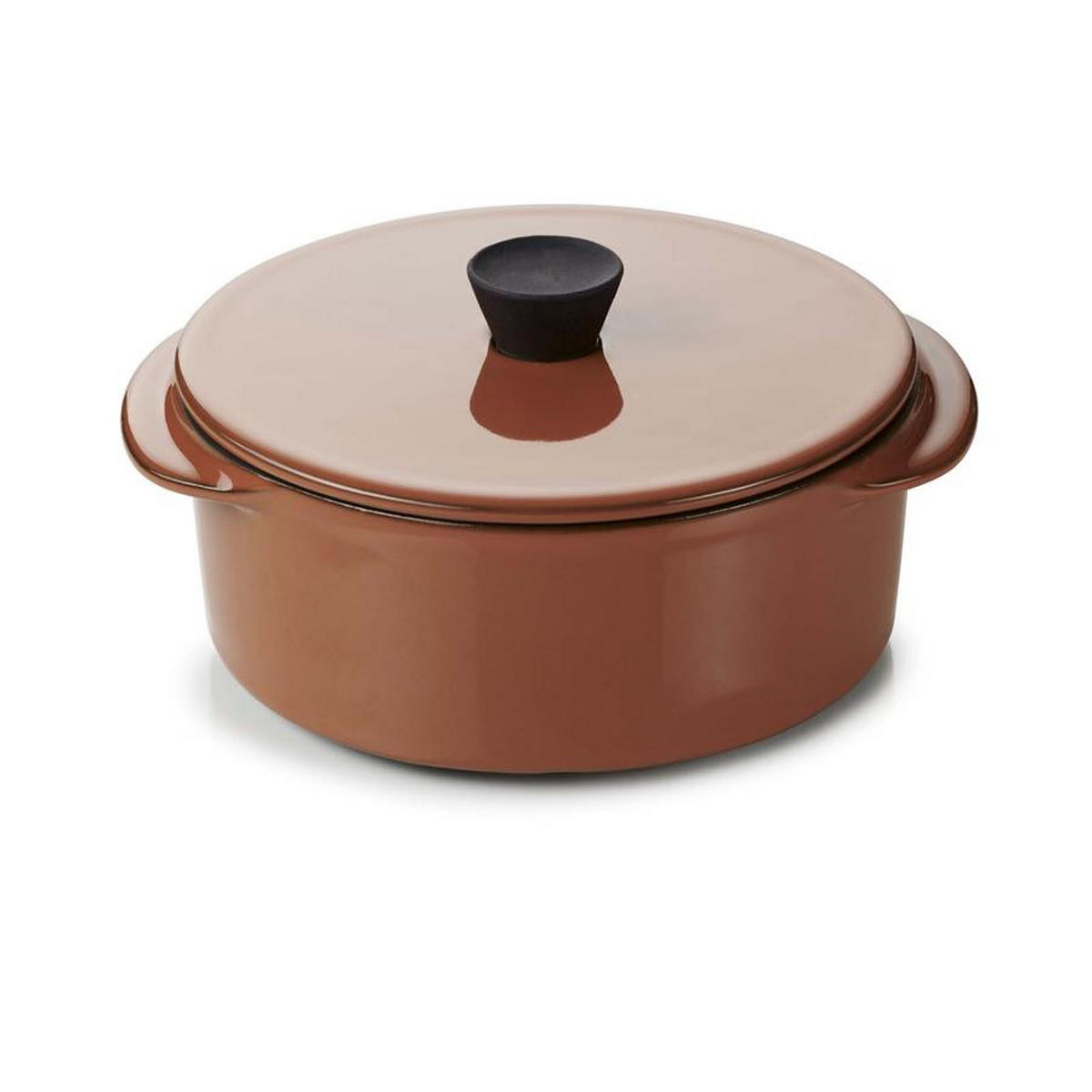 KASSEROLLE MIT DECKEL CARACTERE 25 cl Zimt - Braun, Keramik (12cm) - Revol Porcelaine France