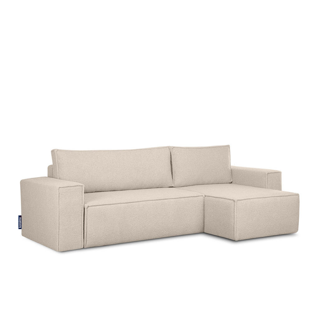 Thumbnail - Konsimo® Eckschlafsofa-Links/Rechts, Weiß, Creme, Textil, L-Form,L-Form, 262x148 cm, FSC 100%, Hergestellt in Europa, Wo...