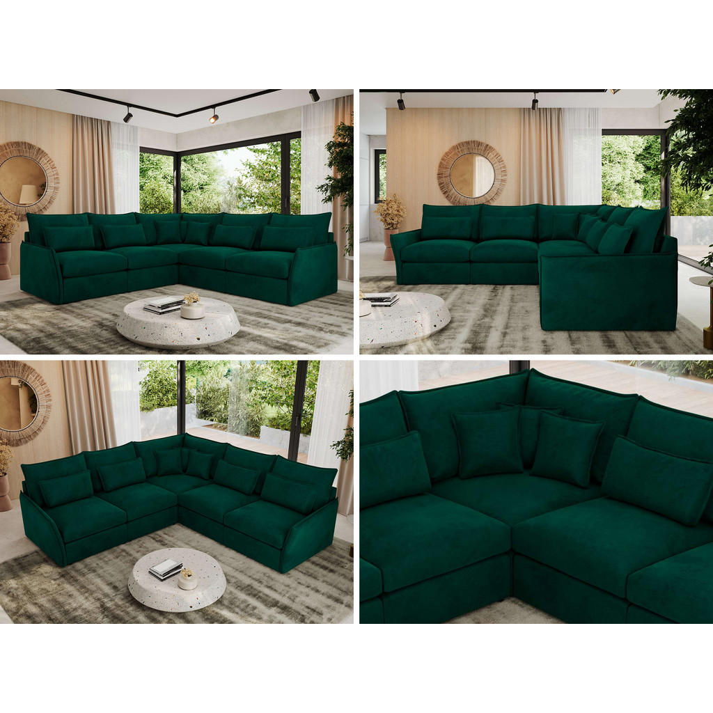 Thumbnail - MKS Ecksofa, Dunkelgrün, Textil, 5-Sitzer, L-Form,L-Form, 270x270 cm, Oeko-Tex®, Wohnzimmer, Sofas & Couches, Wohnlandsc...