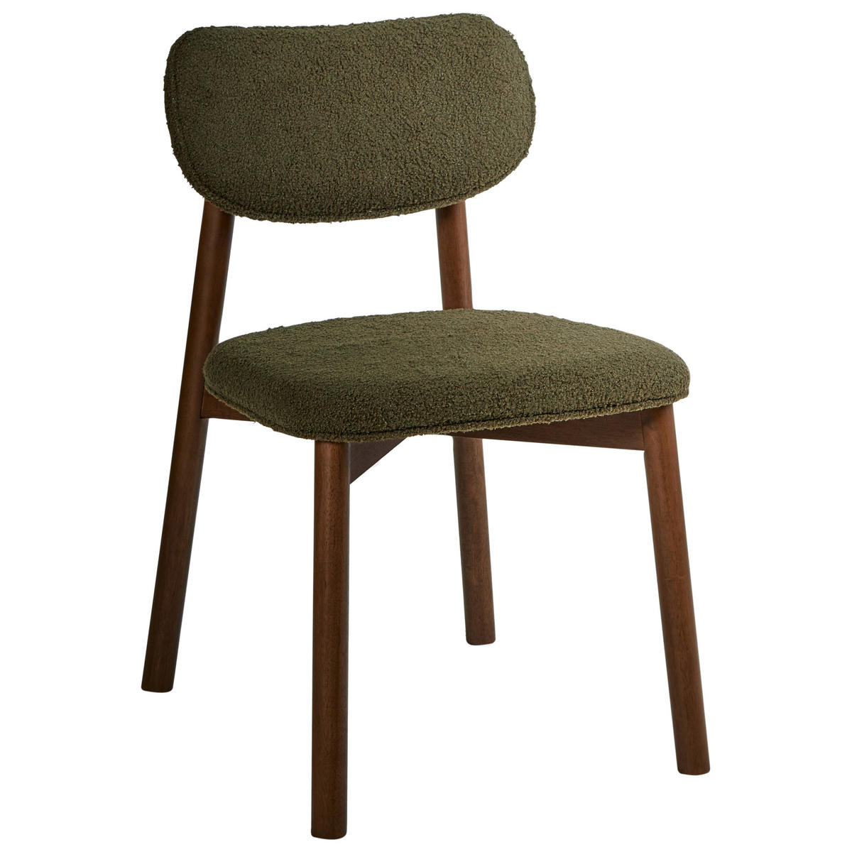 ESSZIMMERSTUHL Braun Mills - Dunkelbraun/Grün, Textil (48/80/58cm) - Beliani