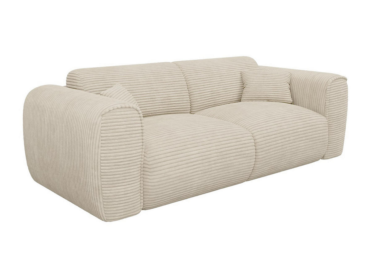 SOFA 3-Sitzer mit Matratze - Cord - Beige - POGNIA - Beige, Textil (216/73/100cm) - Vente-Unique