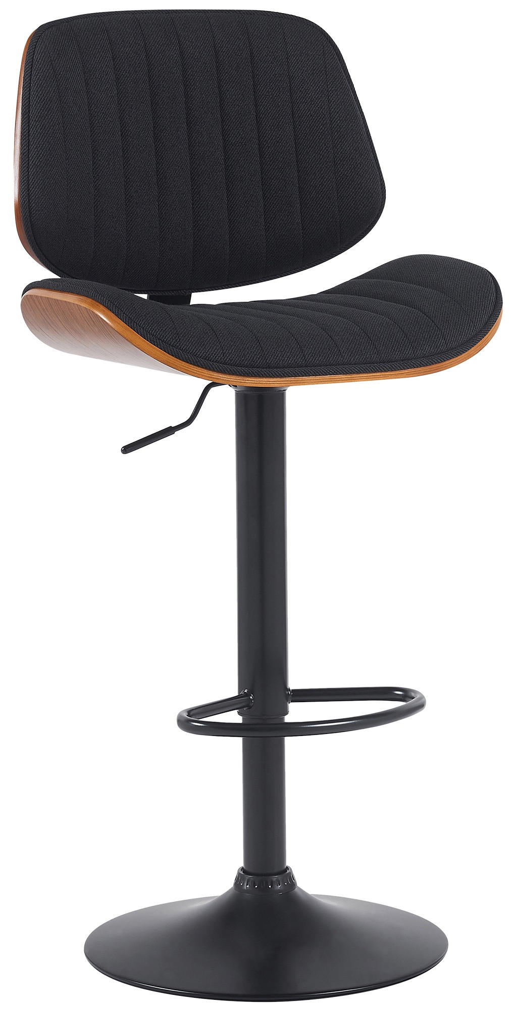 BARHOCKER Stoff walnuss/schwarz - Walnussfarben/Schwarz, Textil/Metall (50/94/50cm) - CLP