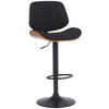 BARHOCKER Stoff walnuss/schwarz - Walnussfarben/Schwarz, Textil/Metall (50/94/50cm) - CLP