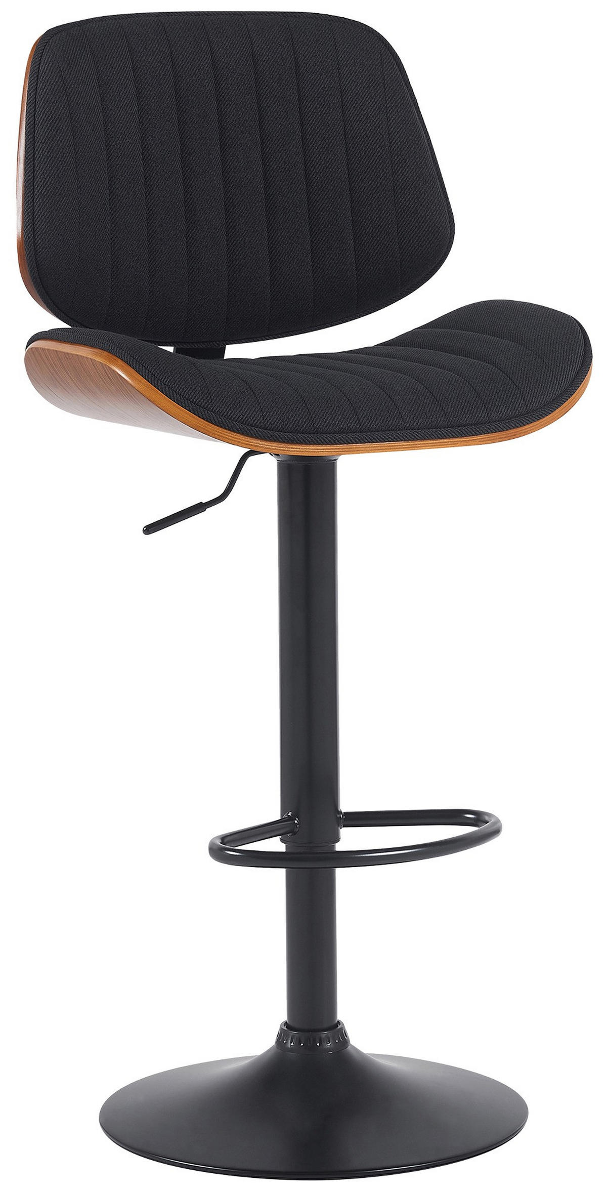 BARHOCKER Stoff walnuss/schwarz - Walnussfarben/Schwarz, Textil/Metall (50/94/50cm) - CLP