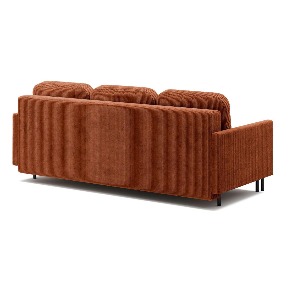 3-SITZER SOFA Hamiel Cord Kupferrot - Schwarz/Kupferfarben, Textil/Metall (212/87/97cm) - Selsey
