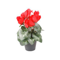 KUNSTBLUME Künstliches Alpenveilchen - Lia 25 cm - Grün, Kunststoff (25cm) - Emerald