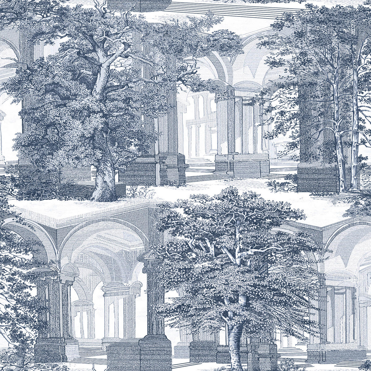 VLIESTAPETE Rivington Folly Feuerwerk - Blau, Papier/Kunststoff (52/1000cm) - Graham & Brown