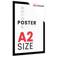 PLAKATRAHMEN, Klapprahmen A2-Format, Schwarz - Schwarz, Metall (42/59.4/2.5cm) - ALLboards
