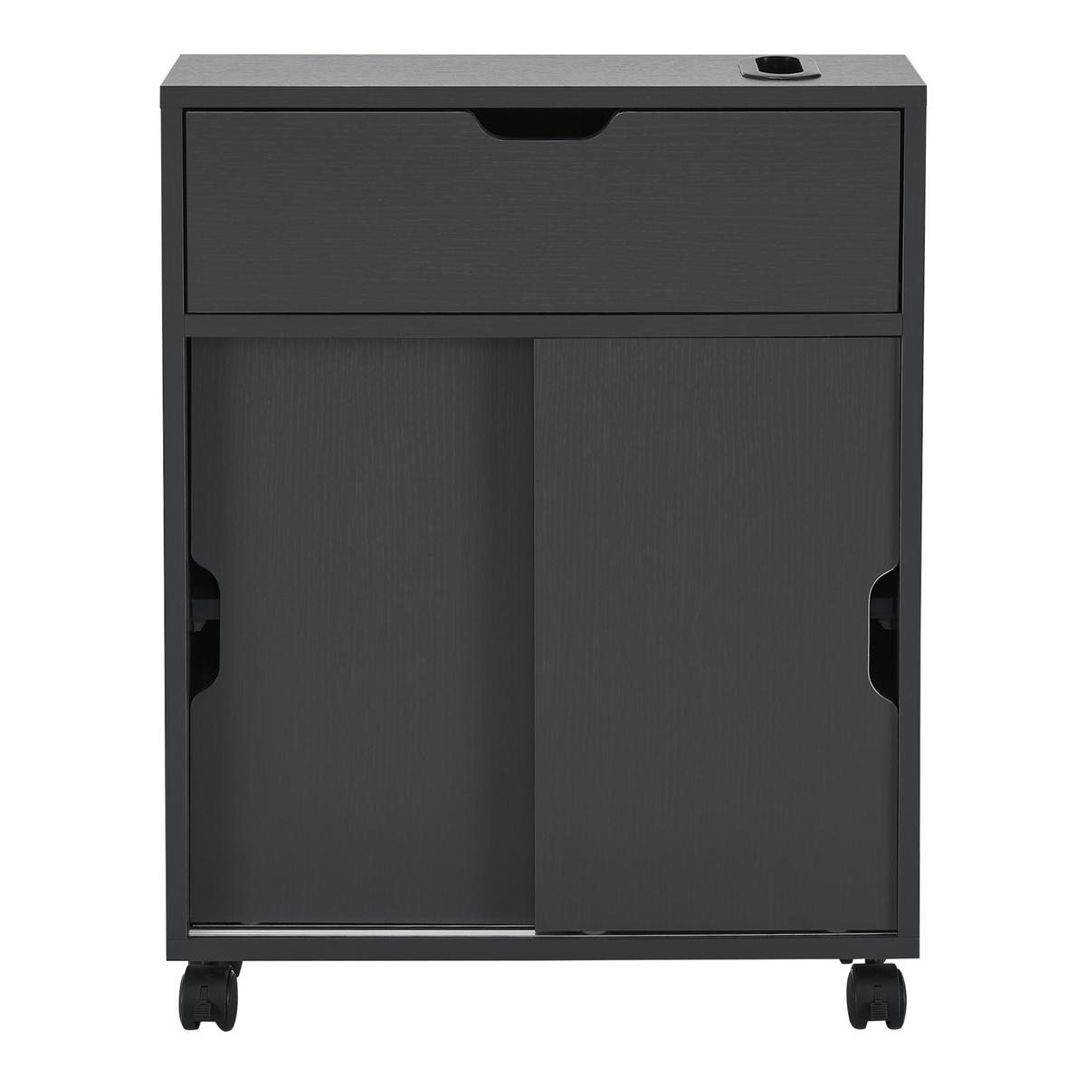 SEITENSCHRANK Kempele - Dunkelgrau, Holzwerkstoff (52/67/17cm) - [en.casa]