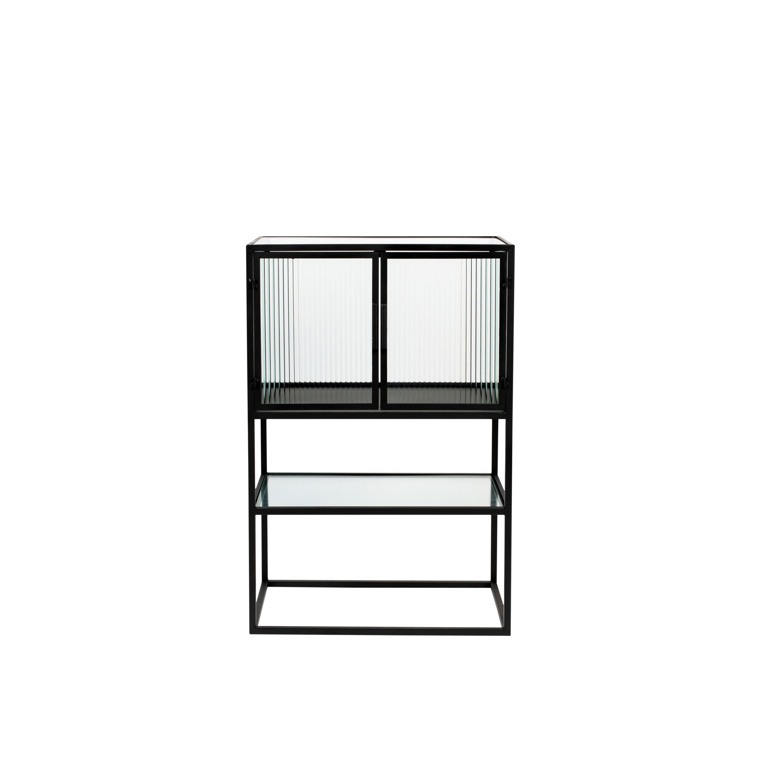 Dutchbone Vitrinenschrank Schwarz 60x90x35 cm