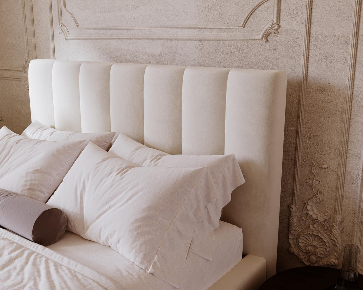 POLSTERBETT 140x200 cm Velor, Lattenrost, Bettkasten, Beige - Beige, Holz/Textil (140/200cm) - Emporius