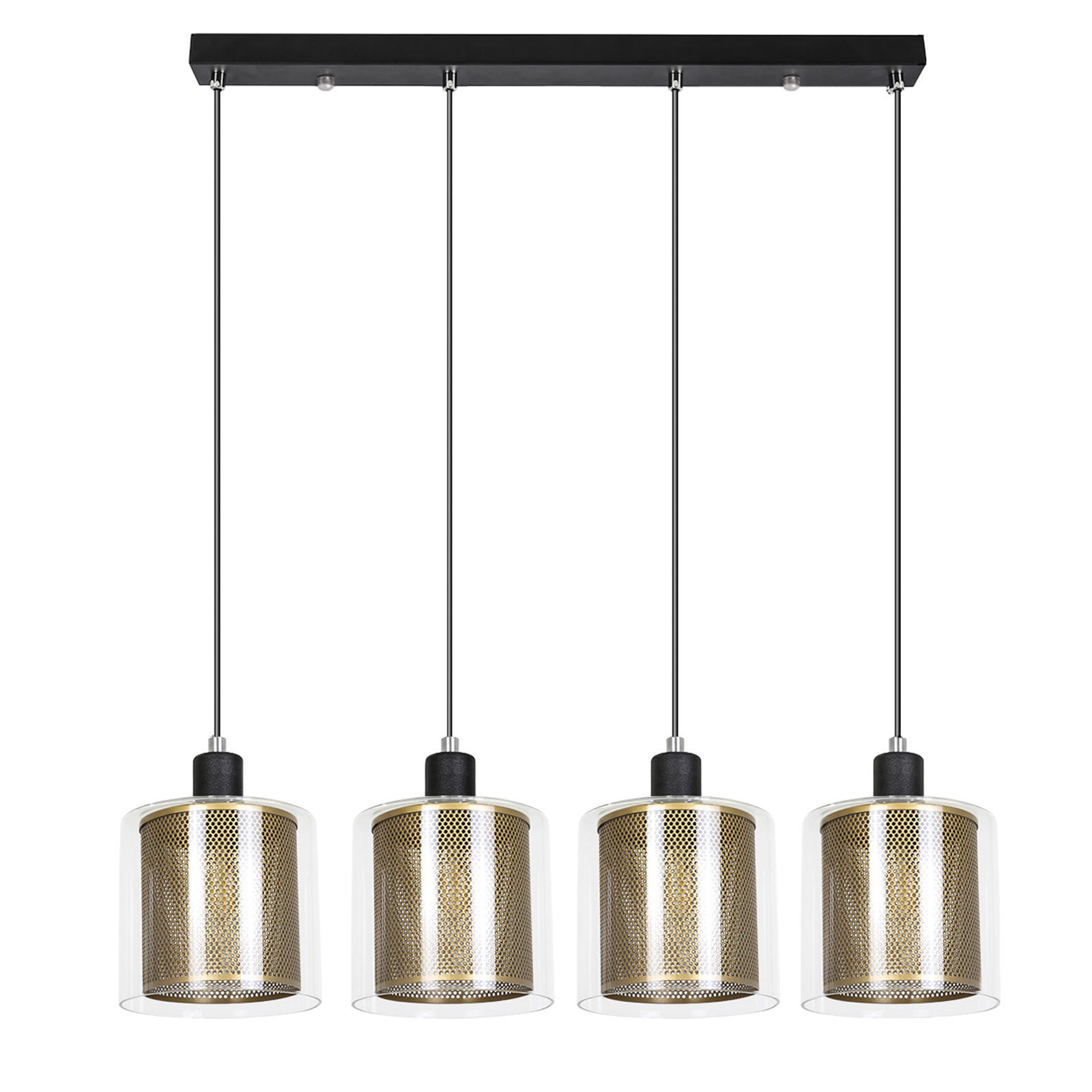 HÄNGELEUCHTE Schutzhülle 4-flammig 72/10/168 cm - Goldfarben, Metall (72/10/168cm) - Nettlife