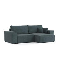 ROHOVÁ SEDAČKA CAVO, textil, Modrošedá - černá/šedohnědá, dřevo/kompozitní dřevo (255/148cm) - AltaBeds