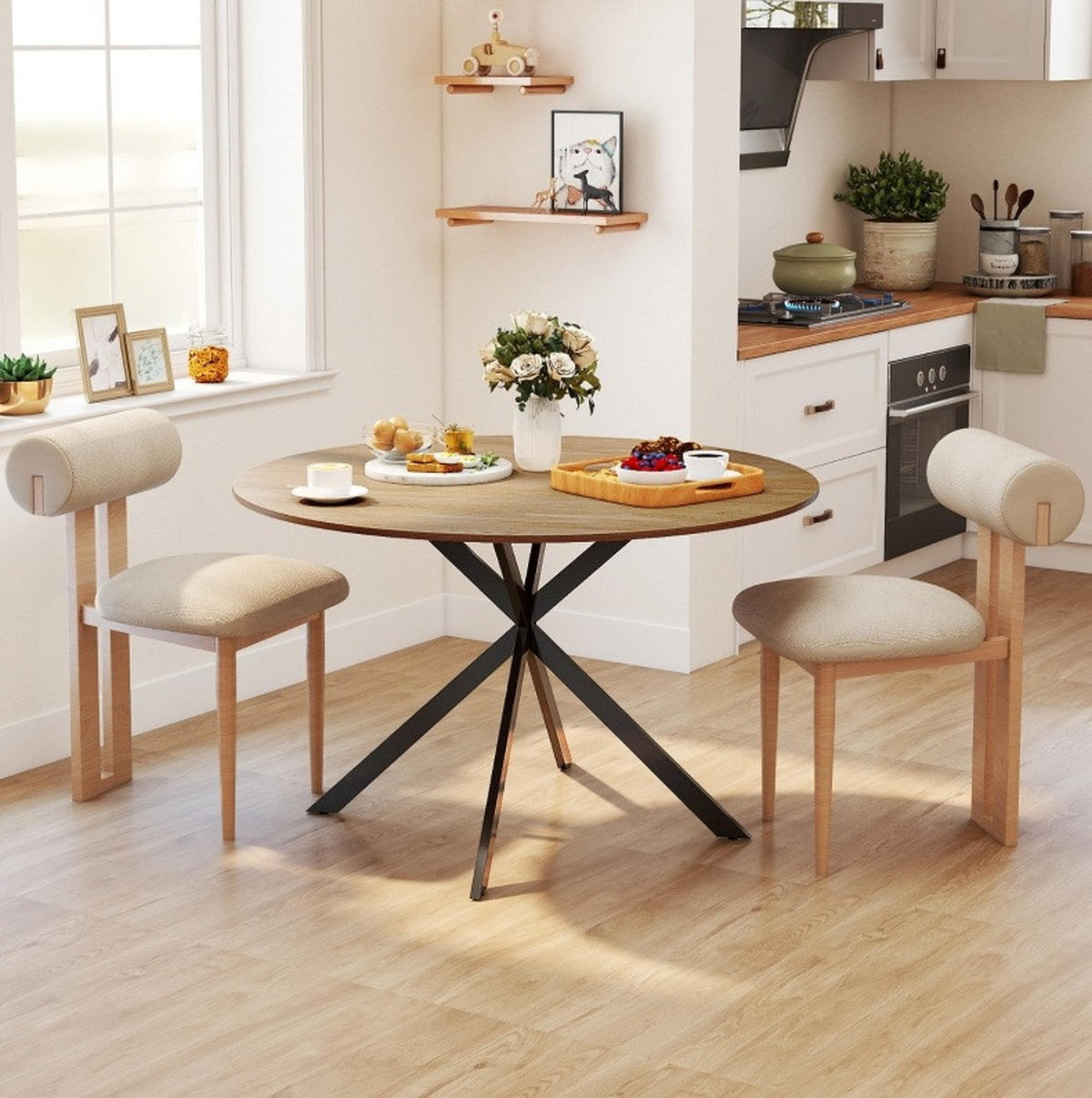 ESSTISCH 120 cm Eiche aus Holz im Industriestil - Eichefarben, Holz (120/120/75cm) - OKMYHOME