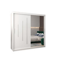 SCHWEBETÜRENSCHRANK 200/200/62 2-türig - Silberfarben/Weiß, Holz/Kunststoff (200/200/62cm) - Abiks Möbel