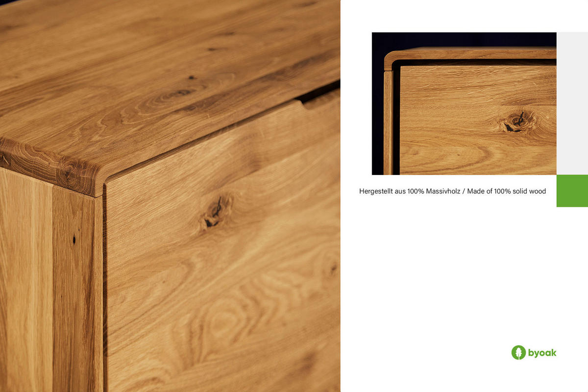 GREG HIFI-SCHRANK Wildeiche - Wildeiche, Holz (180/48/40cm) - byoak