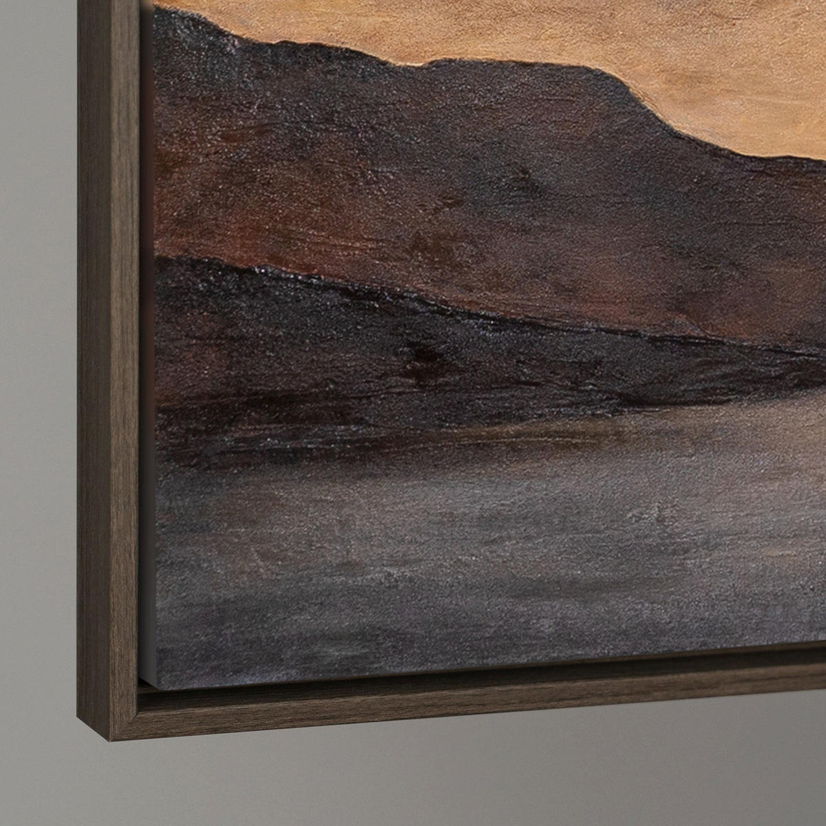 GEMÄLDE Sanfter Sonnenaufgang Schattenfugenrahmen Grau 160x80 cm - Grau, Holz (160/80cm) - YS-art gallery