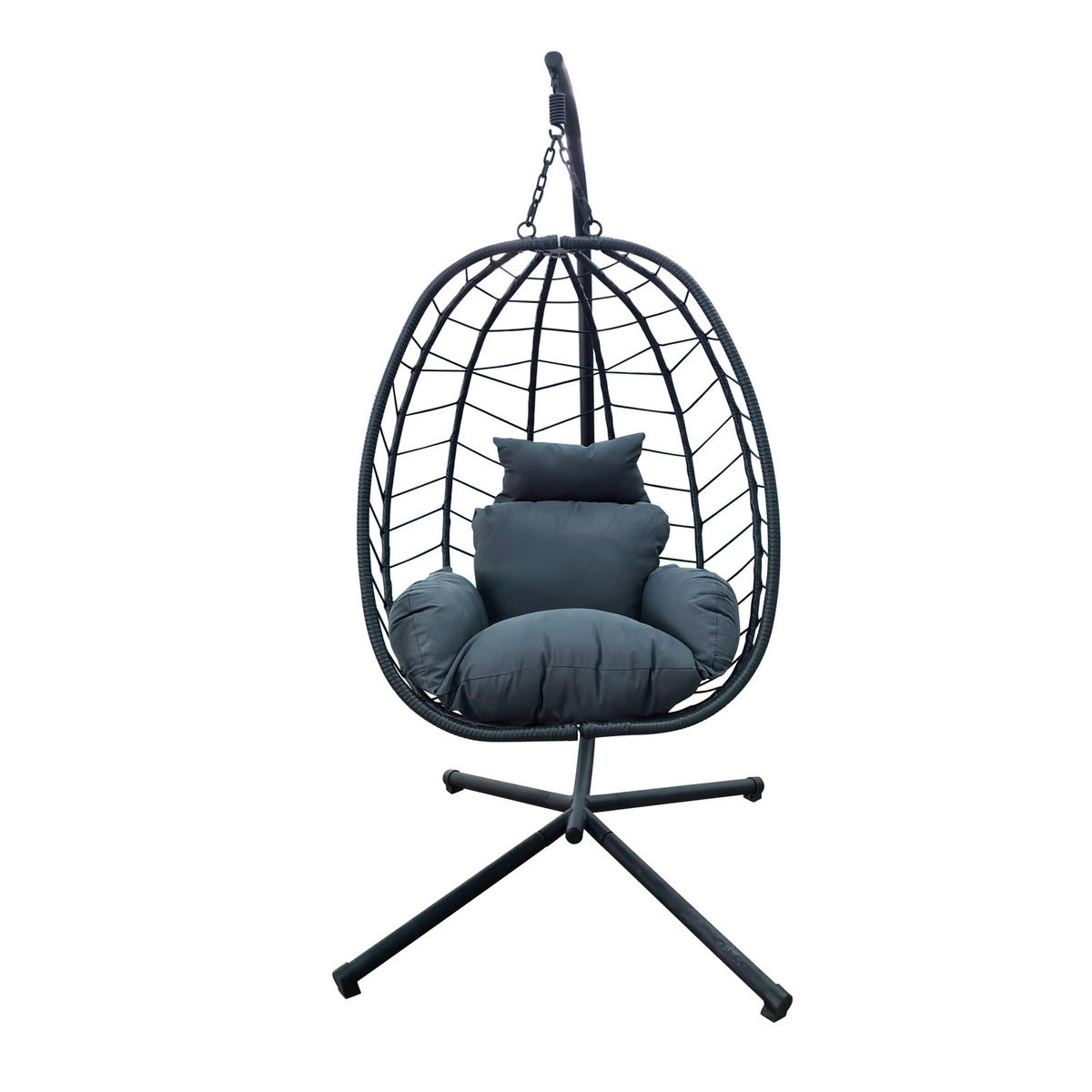 HÄNGESESSEL SHELLY Grau - Grau, Kunststoff (95/195/95cm) - SVITA