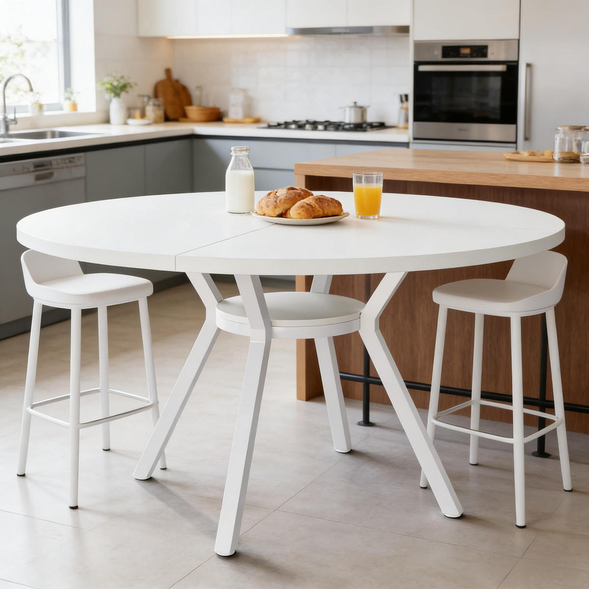 ESSTISCH Weiß 120/120/75 cm - Weiß, Holz (120/120/75cm) - PANGIVO