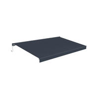 HALBKASSETTENMARKISE Fazzio Graue 5m x 3m motorisierte - Premium-Leinwand 320g/m² - Grau, Metall (500/270/300cm) - Cazeboo