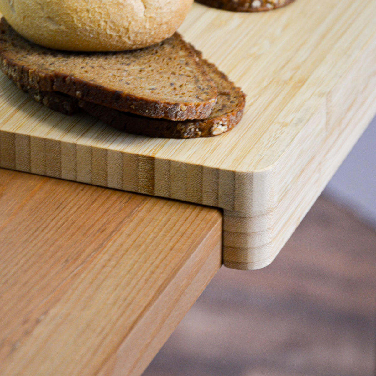 XL-SCHNEIDEBRETT 34/44/2 cm, Bambus - Braun, Holz (34/44cm) - Dunedesign