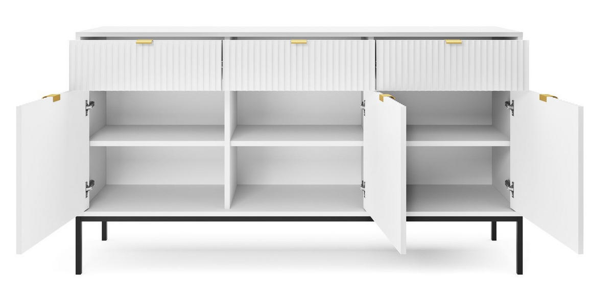 KOMMODE – KSZ154 – 154 cm – NOVA – Weiß - Weiß, Holzwerkstoff (154/83/39cm) - hi-markt