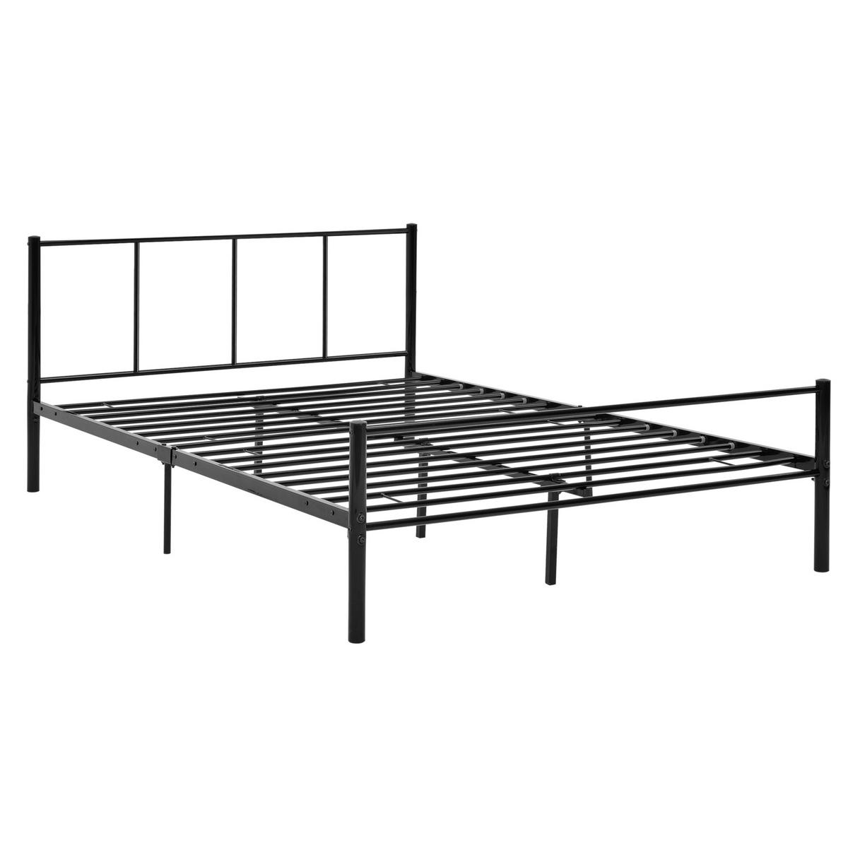 METALLBETT Laos - Schwarz, Metall (140/200cm) - [en.casa]