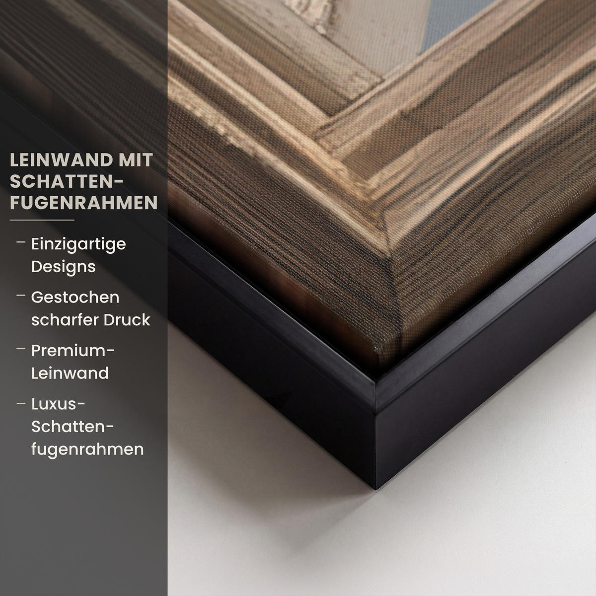 LEINWAND Bilder mit Rahmen - Ausblick - Strand - Dünen - Meer - Natur - 90x90 - Sandfarben, Textil (90/90cm) - MuchoWow