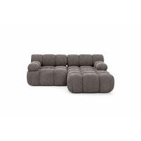 ECKSOFA L-form Mini Modular, Bouclé-Stoff Abriamo, Braun, Rechts, Selia - Braun, Holz (190/160cm) - Kaiser Möbel