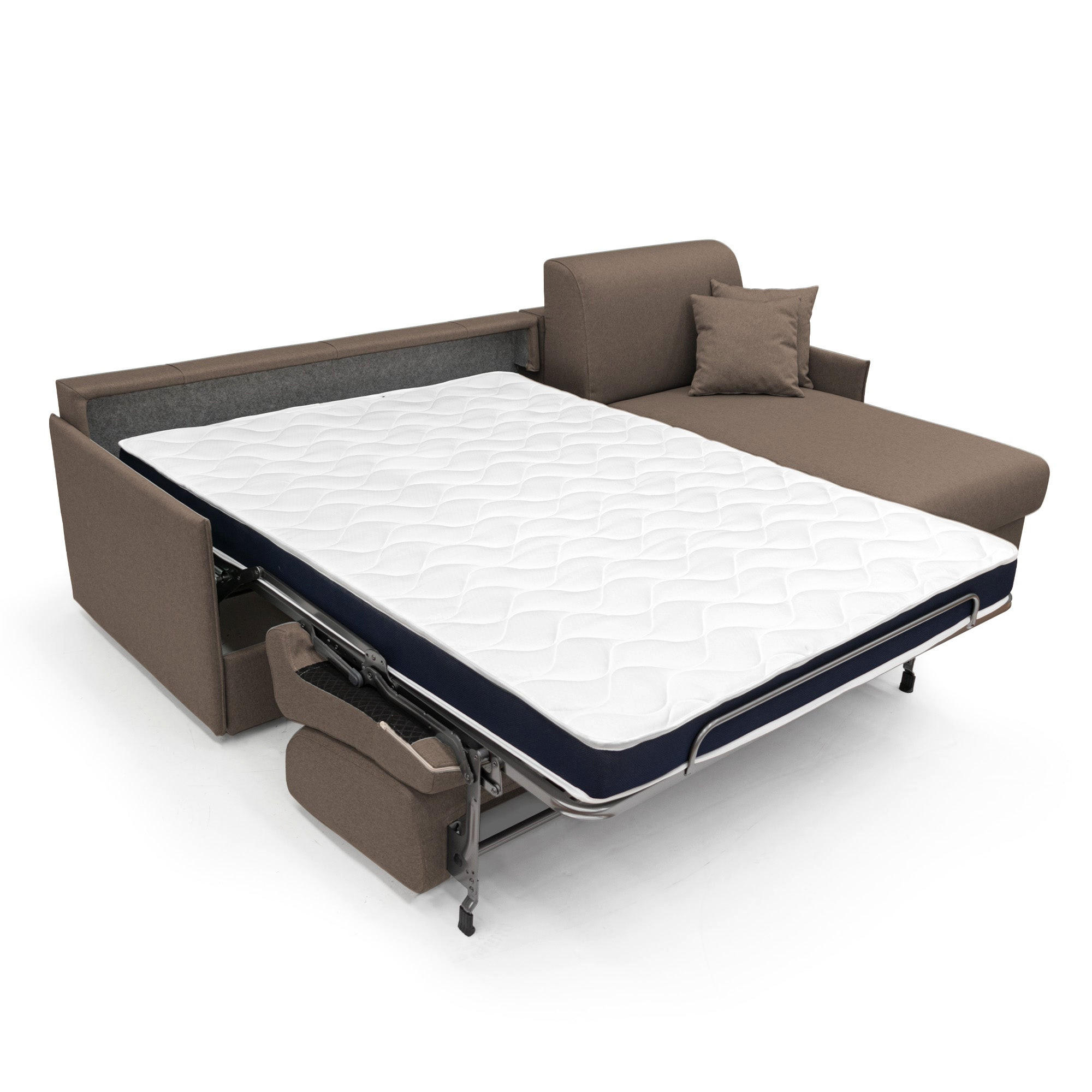 ECKSOFA LINKS Evans - Braun, Textil (272/96cm) - Divani.store