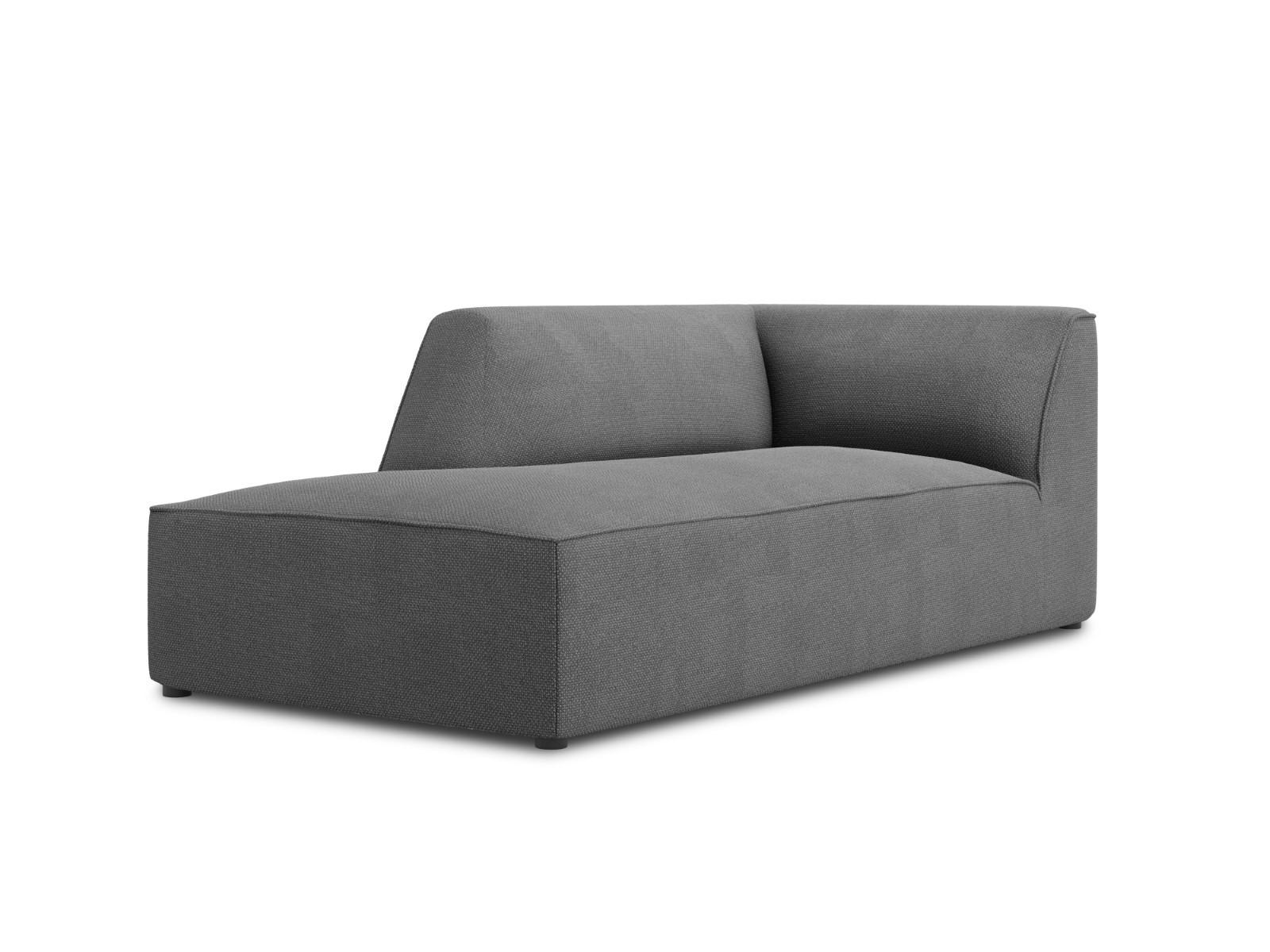 CHAISELONGUE links Ruby aus strukturiertem Stoff grau - Grau, Textil (180/69/93cm) - Micadoni